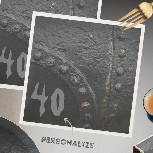 Black metal industrial-style man's partij servet