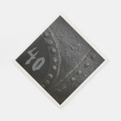 Black metal industrial-style man's partij servet (Hoek)