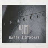 Black metal loft-stijl man's party bier etiket (Enkel label)