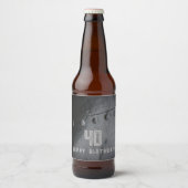 Black metal loft-stijl man's party bier etiket (Voorkant)
