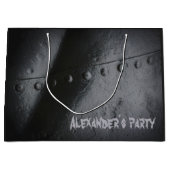 Black metal loft-stijl man's party groot cadeauzakje (Voorkant)