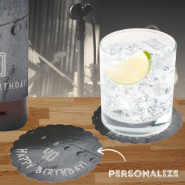 Black metal loft-stijl man's party kartonnen onderzetters