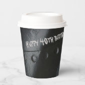 Black metal loft-stijl man's party papieren bekers (Voorkant)