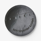 Black metal loft-stijl man's party papieren bordje (Voorkant)