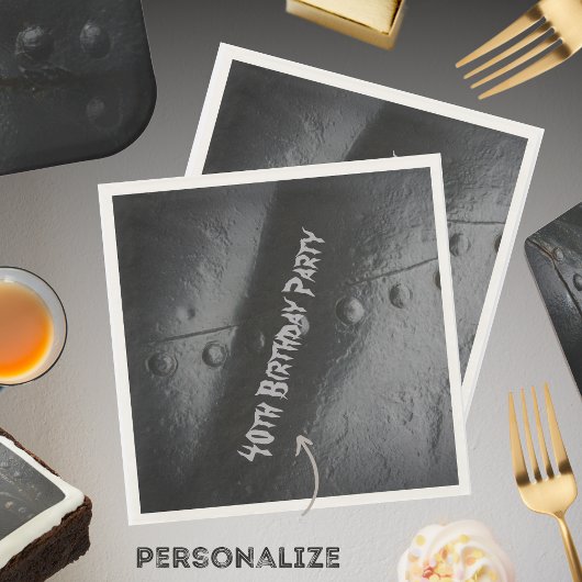 Black metal loft-stijl man's party servet