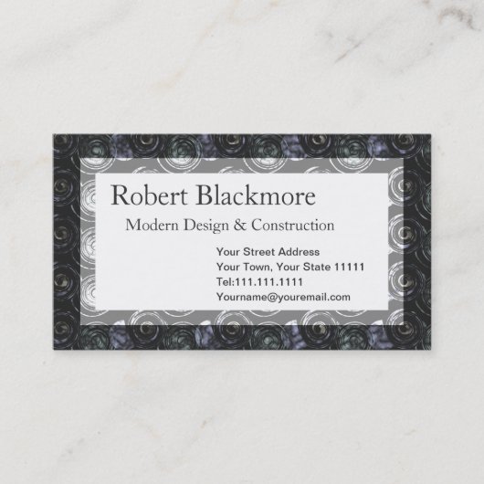 Black Metal Mannen Construction Abstract Patroon Visitekaartje (Voorkant)