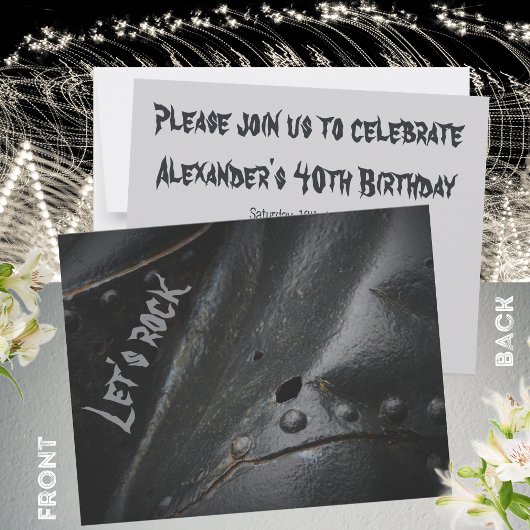 Black metal minimalistische man partij kaart