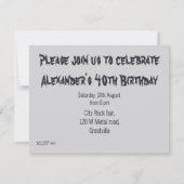 Black metal minimalistische man partij kaart (Achterkant)