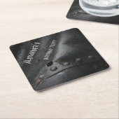 Black metal minimalistische man partij kartonnen onderzetters (Schuin)