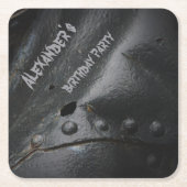 Black metal minimalistische man partij kartonnen onderzetters (Voorkant)