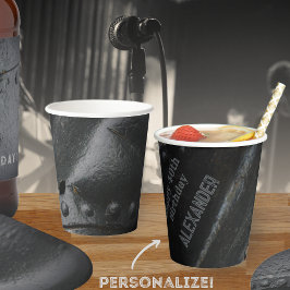 Black metal minimalistische man partij papieren bekers