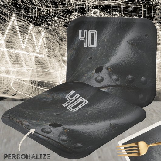 Black metal minimalistische man partij papieren bordje