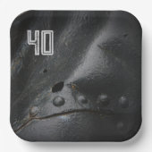 Black metal minimalistische man partij papieren bordje (Voorkant)