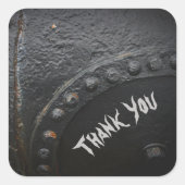 Black metal minimalistische man partij vierkante sticker (Voorkant)