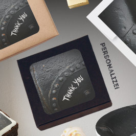 Black metal minimalistische man partij vierkante sticker