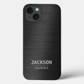Black Metal Modern Simple Personalized Groomsmen Case-Mate iPhone Case (Achterkant)