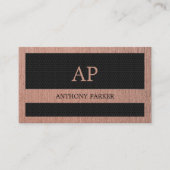 Black Metal Roos Gold Background QR Code Visitekaartje (Voorkant)