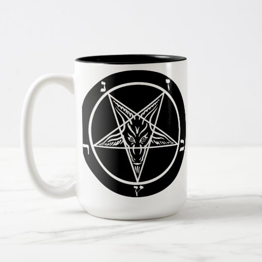 Black Metal SATAN Baphomet-mok 666 Tweekleurige Koffiemok (Links)