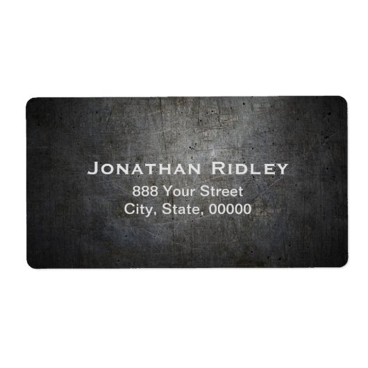 Black METAL Shipping Labels (Voorkant)