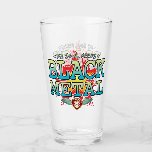 Black Metal Soul Glass Tumbler (Voorkant)