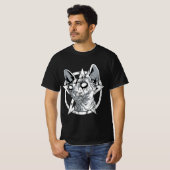 Black Metal Sphynx Cat Gothic and Death Metal Sphi T-shirt (Voorkant volledig)
