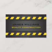 Black Metal Yellow Stripe Construction Visitekaartje (Voorkant)