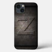 Black Metal Z Monogram Iphone Case (Achterkant)