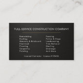 Black Metallic Building Construction  Visitekaartje (Achterkant)