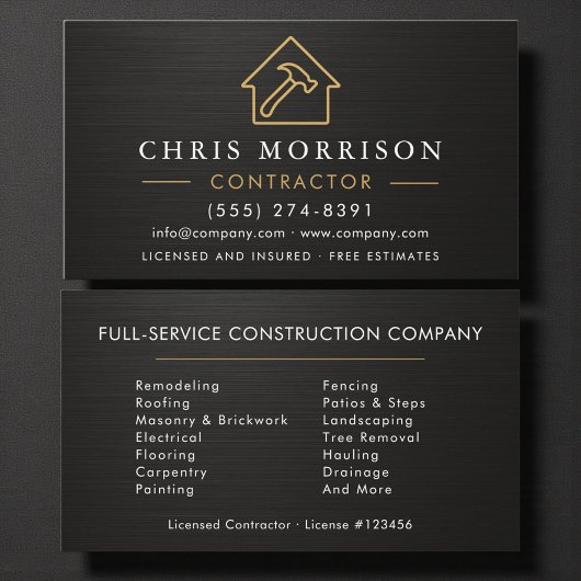 Black Metallic Building Construction  Visitekaartje