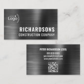 Black Metallic Construction Company Sjabloon Visitekaartje (Voorkant / Achterkant)
