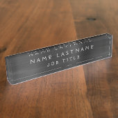 Black Metallic Corporate Custom Professional Naambordje (Zijkant)