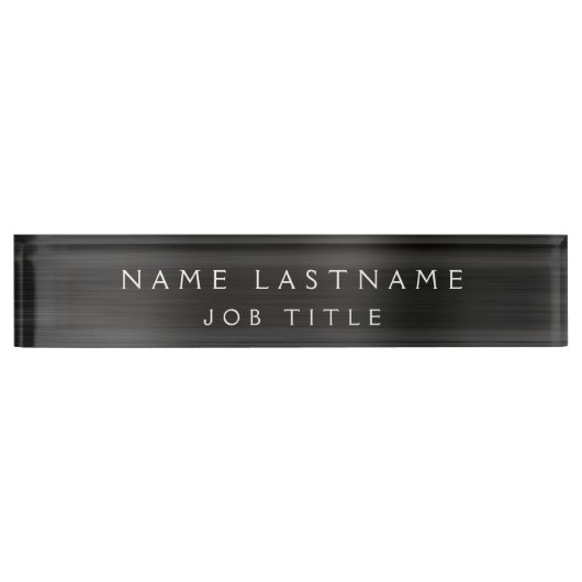 Black Metallic Corporate Custom Professional Naambordje (Voorkant)