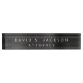 Black Metallic Corporate Custom Professional Naambordje (Voorkant)