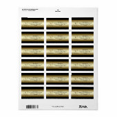 Black Metallic Gold 50th Birthday Etiket (Full Sheet)