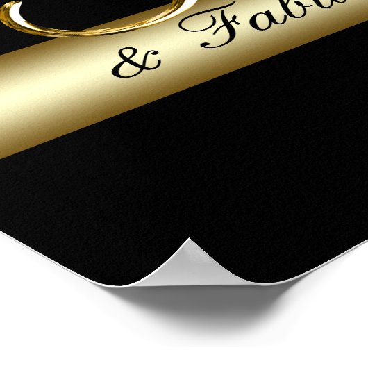 Black Metallic Gold 50th Birthday Poster (Hoek)