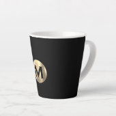 Black Metallic Gold Monogram Latte Mok (Rechterhoek)