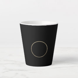 Black Metallic Gold Monogram Latte Mok