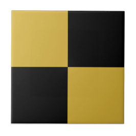 Black & Metallic Gold Square Box Stylish Pattern Tegeltje