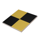 Black & Metallic Gold Square Box Stylish Pattern Tegeltje (Zijkant)