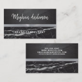 Black Metallic Pattern | Zwarte marmer Visitekaartje (Voorkant / Achterkant)