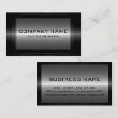 Black Metallic Silver Grey Steel Metal Kijk Visitekaartje (Voorkant / Achterkant)