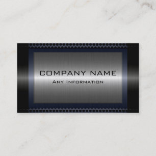 Black Metallic Silver Grey Steel Metal Note #6 Visitekaartje