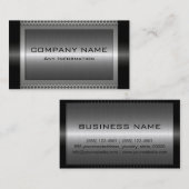 Black Metallic Silver Grey Steel Metal Note 8 Visitekaartje (Voorkant / Achterkant)