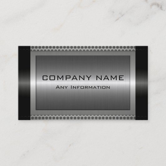 Black Metallic Silver Grey Steel Metal Note 8 Visitekaartje (Voorkant)