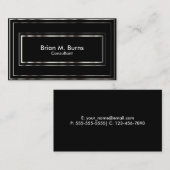 Black Metallic Silver Lines Visitekaartje (Voorkant / Achterkant)