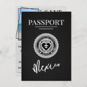 Black Mexico Passport Bewaar de datum Save The Date (Voorkant / Achterkant)