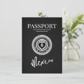 Black Mexico Passport Bewaar de datum Save The Date (Staand voorkant)