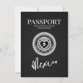 Black Mexico Passport Bewaar de datum Save The Date (Voorkant)