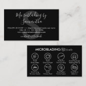 Black Microblading Healing Aftercare Instructions Visitekaartje (Voorkant / Achterkant)