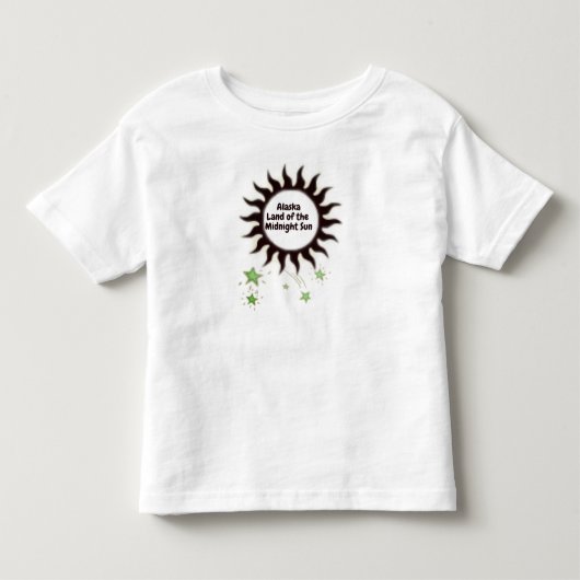 Black Midnight Sun van Alaska Kinder Shirts (Voorkant)